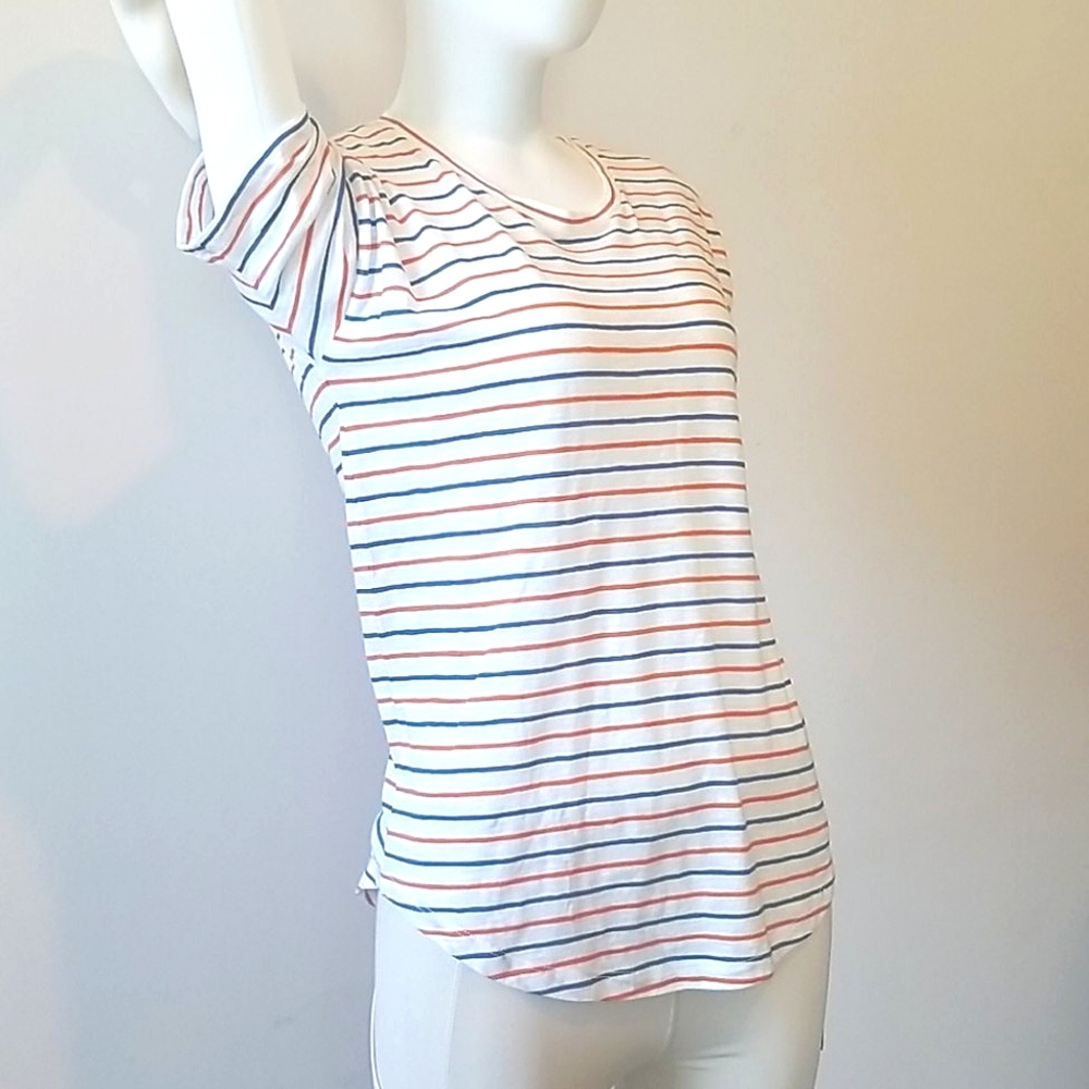 2 For $24 MADEWELL Striped Cotton Tee Shirt Sz XS